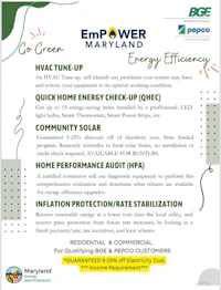 a flyer for an energy efficiency program in maryland